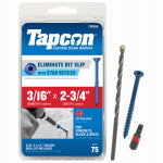 TAPCON Tapcon 28365 Concrete Screw Anchor, T25 Screw, 3/16 in Dia, 2-3/4 in L, Steel, Climaseal, 75/PK HARDWARE & FARM SUPPLIES TAPCON