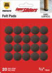 SHEPHERD HDWE. PROD., LLC. Super Sliders 3/4 In. Round Brown Felt Furniture Pads (20-Piece)