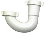 PLUMB SHOP DIV BRASSCRAFT Lavatory/Kitchen Drain J Bend, White Plastic, 1.25 - 1.5-In.
