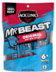 MIDWEST DISTRIBUTION JACK LINKS MR BEAST 6 OZ ORIGINAL BEEF STICK MULTIPLACK