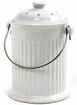 NORPRO White Ceramic Counter Top Compost Keeper, Gallon