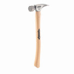 MILWAUKEE ELECTRIC TOOL CORP 14 oz. Titanium Hammer, Milled Face, 18 In. Curved Hickory Handle
