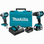 MAKITA USA INC LXT 18-Volt Cordless Combo Kit, Hammer + Impact Drivers, Brushless, 2 Lithium Ion Batteries