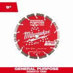 MILWAUKEE ELECTRIC TOOL CORP Diamond Max Segmented Diamond Circular Saw Blade, 9 In. TOOLS MILWAUKEE ELECTRIC TOOL CORP