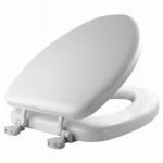 MAYFAIR Mayfair 115EC-00 Toilet Seat with Cover, Elongated, Vinyl/Wood, White, Twist Hinge PLUMBING, HEATING & VENTILATION MAYFAIR