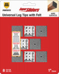 SHEPHERD HDWE. PROD., LLC. Super Sliders 1 In. Metal Plate & Square Felt Silicone Furniture Leg Tips (8-Pack)