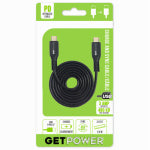 GET POWER GetPower GP-USBC-USBC PD Optimized Charging and Sync Cable, USB-C, USB-C, Black, 3 ft L ELECTRICAL GET POWER