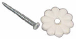 US HARDWARE US Hardware D-138B Rosette Button, 1-1/8 in, Plastic, 24 BAG, White AUTOMOTIVE US HARDWARE