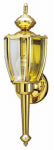 WESTINGHOUSE LIGHTING CORP Wall Light Fixture, Outdoor, Polished Brass & Clear Glass, 100-Watt, 4.5 x 11 In.