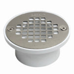 OATEY Oatey 43579 Floor Drain, 3 x 2 in, White, 4.3 in OD, Solvent Weld, PVC Body PLUMBING, HEATING & VENTILATION OATEY