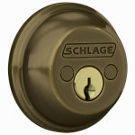 SCHLAGE LOCK CO Double-Cylinder Deadbolt Lock, Antique Brass HARDWARE & FARM SUPPLIES SCHLAGE LOCK CO