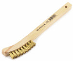 FORNEY Forney 70491 Scratch Brush, 1-1/2 in W Brush, Brass Bristle, 0.006 in L Trim, Wood Handle, Curved Handle PAINT FORNEY