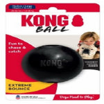 AMERICAN DISTRIBUTION & MFG Extreme Ball Dog Toy, Black, Medium & Large Dogs, 3 In.