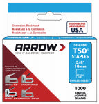 ARROW Arrow T50 Series 506SS1 Staple, For: HT 50A, T50, T5 Stapler, 3/8 in W Crown, 3/8 in L Leg HARDWARE & FARM SUPPLIES ARROW