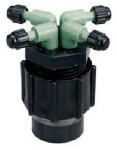 ORBIT IRRIGATION PRODUCTS Orbit 67025 Manifold, 1/2 x 1/4 in Connection, Thread x Barb, 1/4 in Tubing, Plastic, Black LAWN & GARDEN ORBIT IRRIGATION PRODUCTS