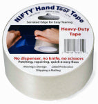 NIFTY PRODUCTS Nifty T3761RTL Hand Tear Tape, 55 yd L, 2 in W, Polypropylene Backing, Clear PAINT NIFTY PRODUCTS