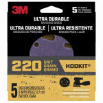 3M COMPANY Sanding Discs, 220-Grit, 5 In., 5-Pk.