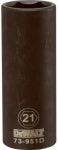 DEWALT DEWALT DWMT73951OSP Impact Socket, 21 mm Socket, 1/2 in Drive, 6-Point, CR-440 Steel, Black Oxide TOOLS DEWALT