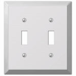 AMERTAC-WESTEK Century Wall Plate, Polished Chrome, Steel, 2 Toggle ELECTRICAL AMERTAC-WESTEK