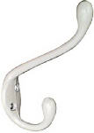 ASSA ABLOY AMERICAS RESIDENTIALI NC Hat & Coat Hook, Heavy-Duty, White, Holds 35-Lbs.