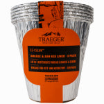 TRAEGER Traeger EZ-Clean BAC608 Liners, 6.3 in L, 6.3 in W, Aluminum OUTDOOR LIVING & POWER EQUIPMENT TRAEGER