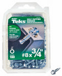 TEKS Teks 21312 Screw, #8 Thread, 3/4 in L, Coarse Thread, Hex Drive, Self-Drilling, Self-Tapping Point, Steel, Zinc, 180 PK HARDWARE & FARM SUPPLIES TEKS