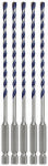 BOSCH Bosch HCBG0205T Hammer Drill Bit Set, 5/32 in Dia, 6 in OAL, Milled Flute, 5/32 in Dia Shank, Hex Shank TOOLS BOSCH