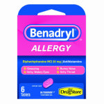 MIDWEST DISTRIBUTION Benadryl Allergy Relief, 25mg, 6-Ct. HOUSEWARES MIDWEST DISTRIBUTION