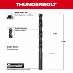 MILWAUKEE Milwaukee Thunderbolt 48-89-2726 Jobber Drill Bit, 5/16 in Dia, 4-1/2 in OAL, Parabolic Flute, 3-Flute, 3-Flat Shank TOOLS MILWAUKEE
