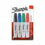 STAPLES Sharpie Permanent Markers, 4-Color 4-Pk. HOUSEWARES STAPLES