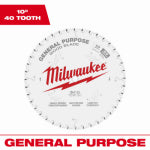 MILWAUKEE ELECTRIC TOOL CORP Circular Saw Blade, 40 Teeth, 10 In. TOOLS MILWAUKEE ELECTRIC TOOL CORP