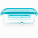 FOODSERVICES BRAND GROUP, LLC MealBox Glass Food Storage Container, 2 Compartments, 3.4 Cups