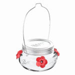 NATURES WAY BIRD PRODUCTS LLC Mason Jar Hummingbird Feeder, Glass Dish, Lid & Hanger