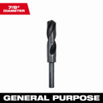 MILWAUKEE Milwaukee 48-89-2750 Drill Bit, 7/8 in Dia, 6 in OAL, Parabolic Flute, 1/2 in Dia Shank, Flat Shank TOOLS MILWAUKEE