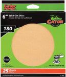 GATOR Gator GoldFlex 3242 Sanding Disc, 6 in Dia, Coated, 180 Grit, Very Fine, Aluminum Oxide Abrasive, Paper Backing TOOLS GATOR