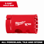 MILWAUKEE Milwaukee Diamond Plus 49-56-5620 Hole Saw, 1-1/4 in Dia, 1-1/2 in D Cutting, 5/8-18 Arbor, 4 TPI TOOLS MILWAUKEE