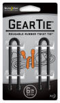 NITE IZE INC Gear Tie, Bendable Wire, Black, 6-In., 2-Pk.