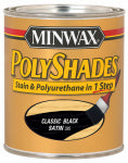 MINWAX Minwax PolyShades 213954444 Wood Stain and Polyurethane, Satin, Classic Black, Liquid, 0.5 pt, Can PAINT MINWAX