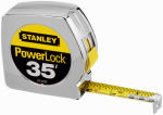 STANLEY STANLEY 33-835 Measuring Tape, 35 ft L Blade, 1 in W Blade, Steel Blade, ABS Case, Chrome Case TOOLS STANLEY