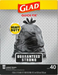 GLAD Glad 60035 Trash Bag, 30 gal, Black, L, Plastic, 40/CT CLEANING & JANITORIAL SUPPLIES GLAD