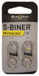 NITE IZE INC S-Clip, Micro Lock, Stainless Steel, 2-Pk.