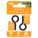 ASSA ABLOY AMERICAS RESIDENTIALI NC #8 Lag Screw Eye, Black, 1-5/8 In.