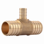SHARKBITE/CASH ACME SharkBite 1 In. x 1 In. x 1/2 In. Barb Reducing Brass PEX Tee