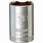 DEWALT DEWALT DWMT86518OSP Drive Socket, 18 mm Socket, 1-1/2 in OAL, 1/2 in Drive, 6-Point, Vanadium Steel, Polished Chrome TOOLS DEWALT
