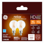 GE GE Industrial Solutions 45695 LED Bulb, Globe, 350 Lumens, 4.5 W, G16.5 Lamp, E12 Lamp Base, Dimmable, Soft White ELECTRICAL GE