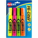AVERY PRODUCTS CORPORATION Fluorescent Highlighters, 4-Color 4-Pk.