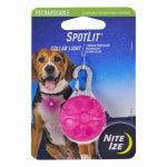 NITE IZE INC SpotLit Rechargeable Dog Collar Light, Pink