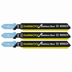 ROBERT BOSCH TOOL GROUP 3-Pc. Jig Saw Blade Set, Carbide Edge for Stainless Steel, T Shank, 24-TPI, 3-1/4 In. TOOLS ROBERT BOSCH TOOL GROUP