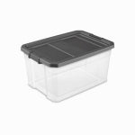 STERILITE Modular Stacking Storage Box, Clear/Gray Lid, 76 Qt. HOUSEWARES STERILITE