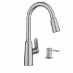 MOEN Moen Edwyn Series 87028SRS Pull-Down Kitchen Faucet, 1.5 gpm, 1-Handle, 1, 4-Faucet Hole, Stainless Steel PLUMBING, HEATING & VENTILATION MOEN